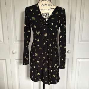 Floral Black Dress